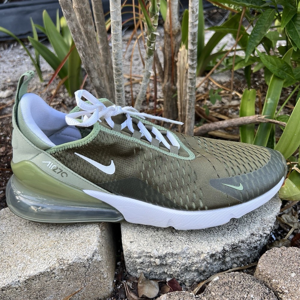 10.5 Nike Air Max 270 FJ0680-222 Athletic Sneaker Mens Green Mesh Running Sports